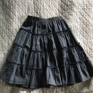 Tiered ruffle Denim Skirt sz 130